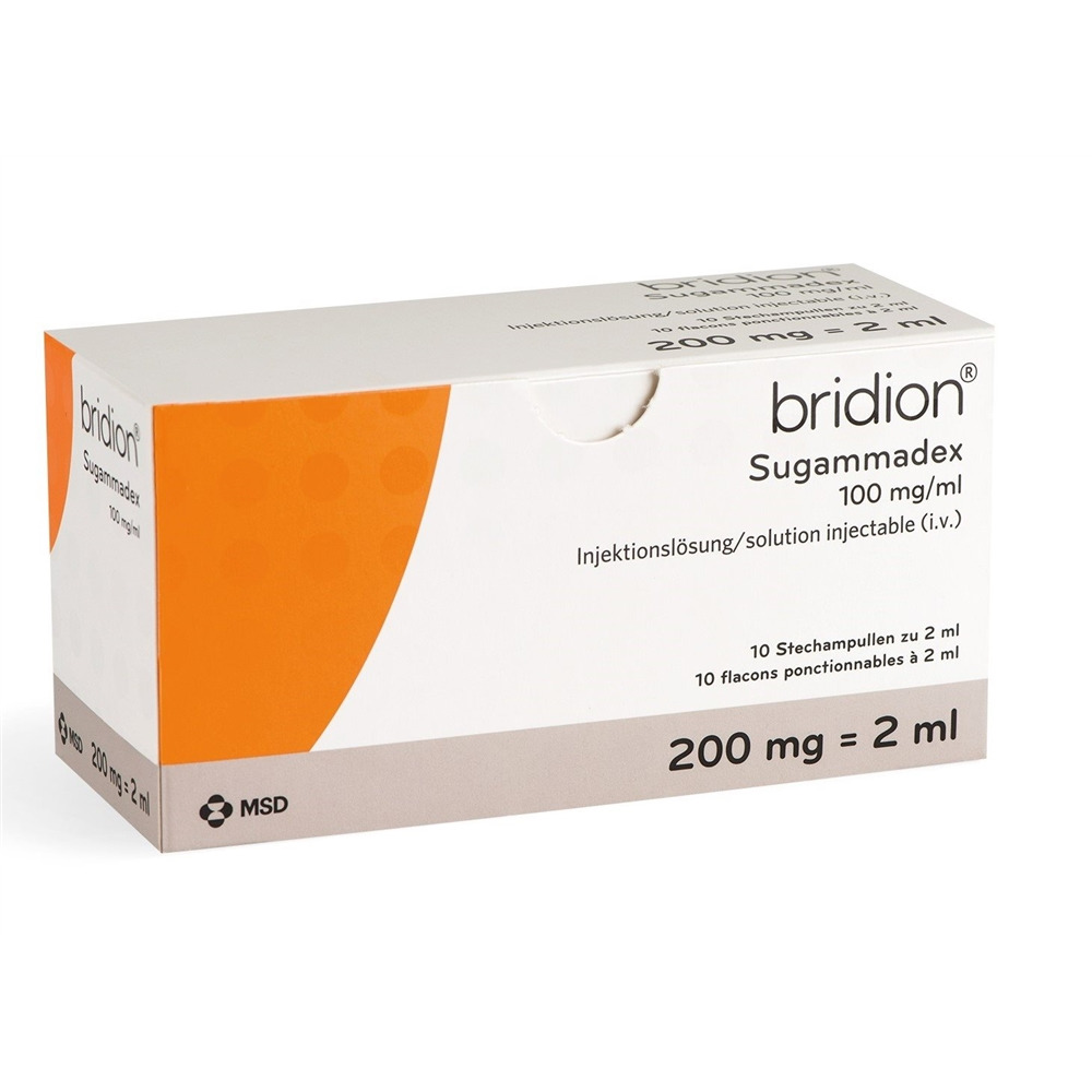 BRIDION sol inj 200 mg/2ml flac 2 ml, image principale