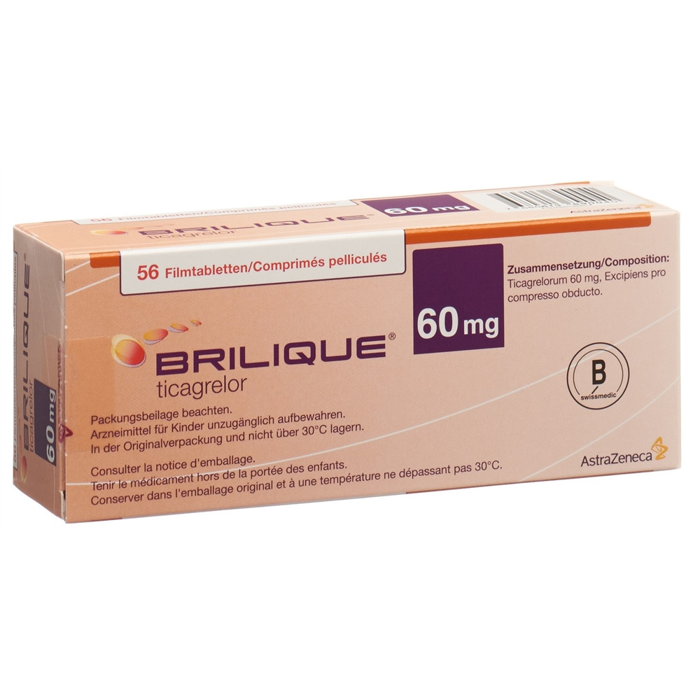 BRILIQUE cpr pell 60 mg blist 56 pce, image 2 sur 2