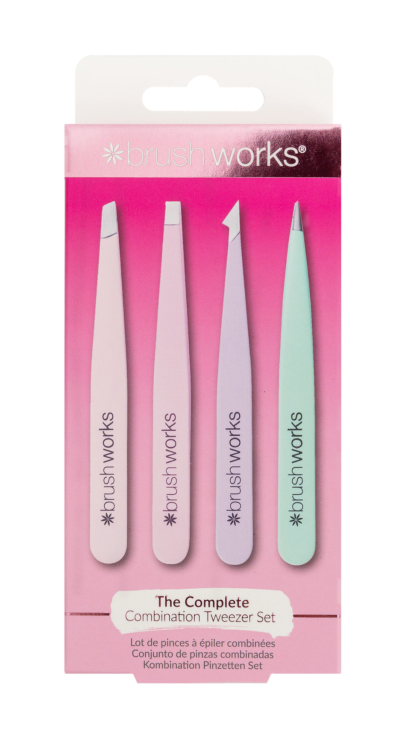 BRUSHWORKS combination tweezer set