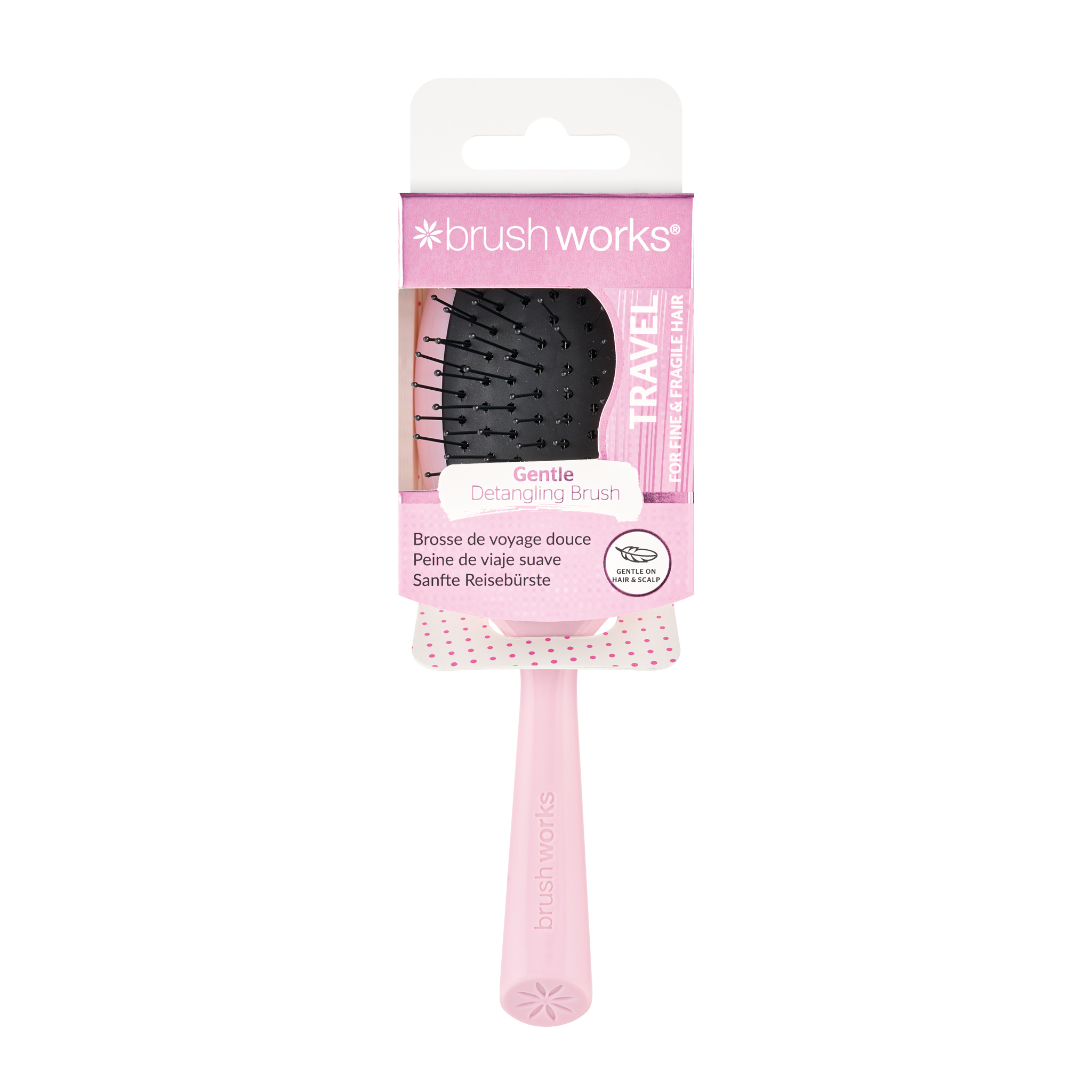 BRUSHWORKS gentle travel hair brush
