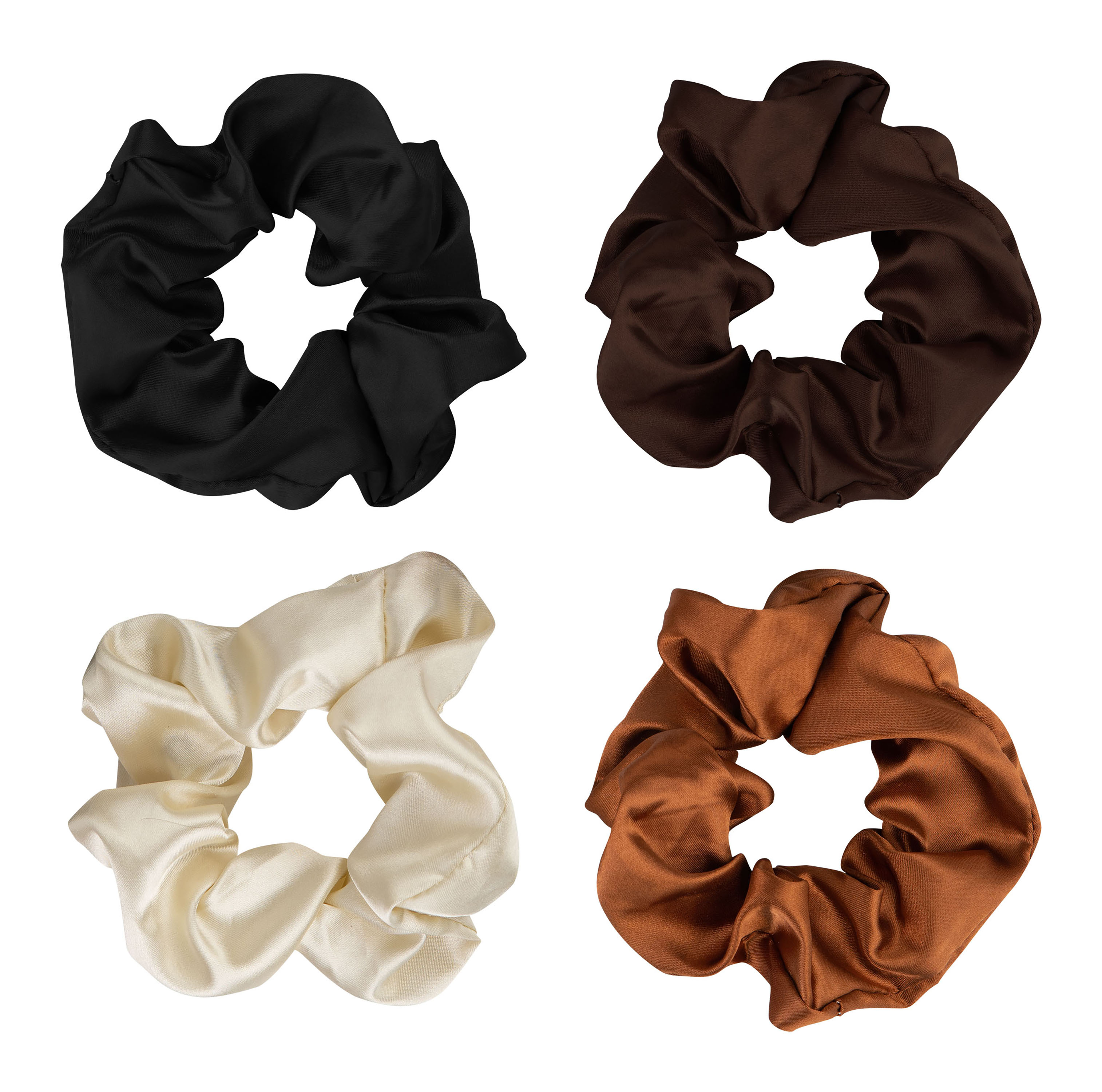 BRUSHWORKS nude satin scrunchies, image 2 sur 4