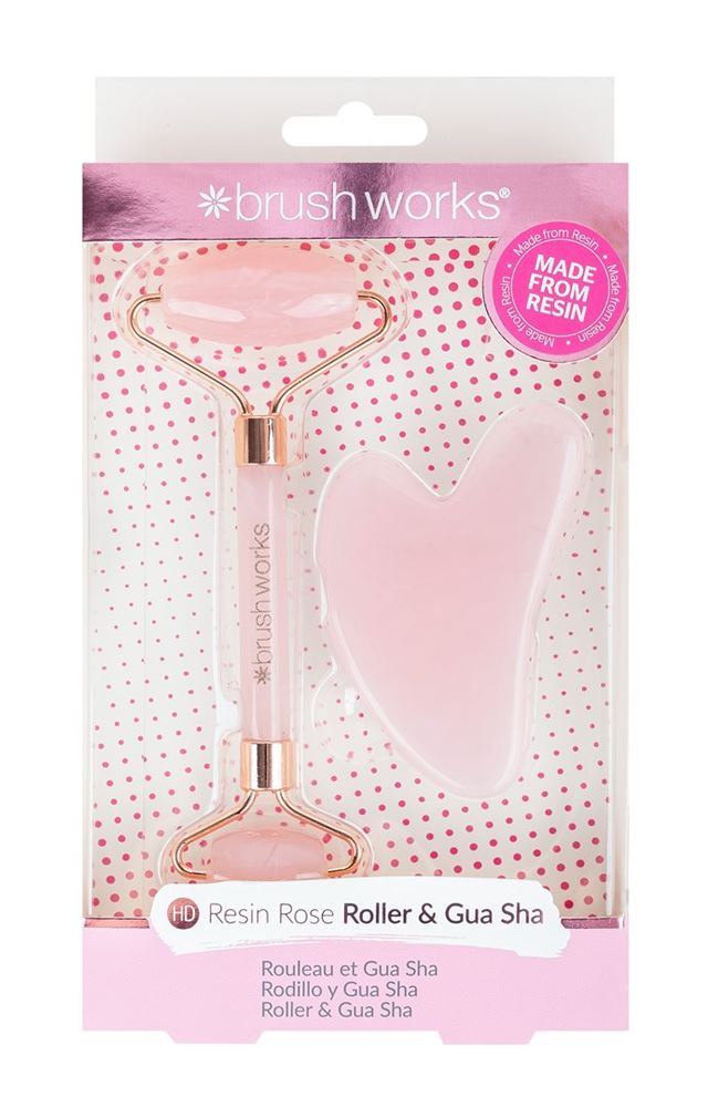 BRUSHWORKS rose resin roller & gua sha