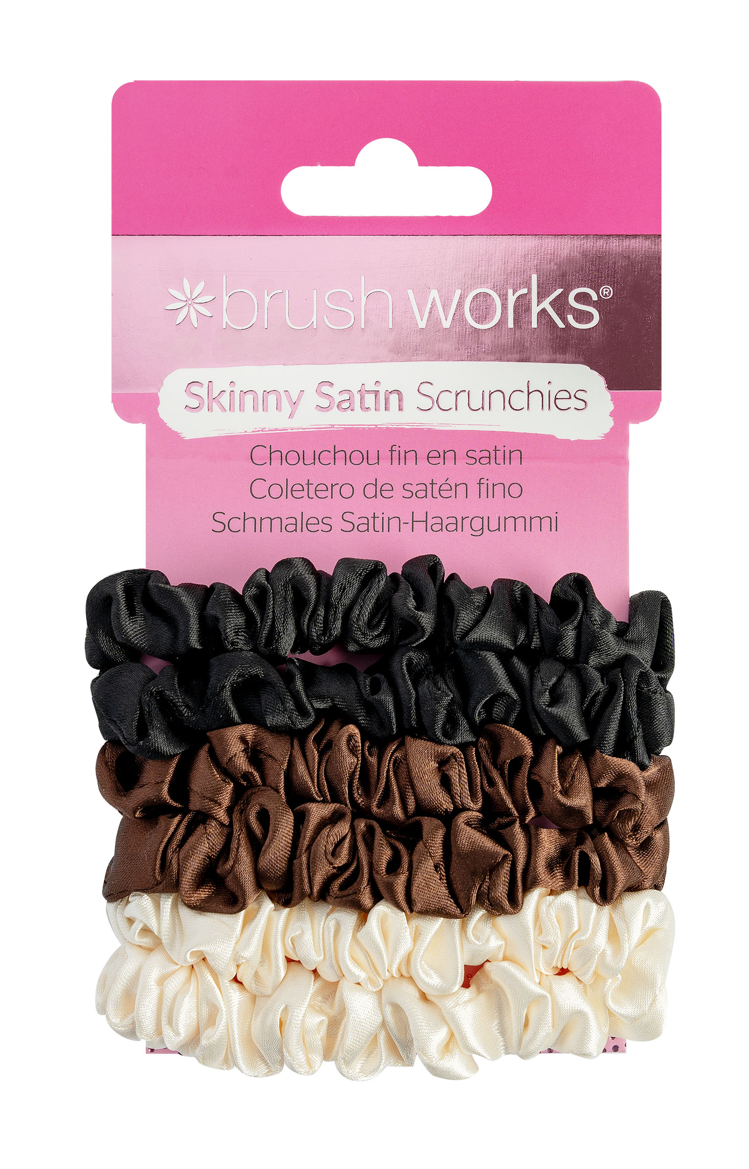 BRUSHWORKS Skinny Satin Scrunchies