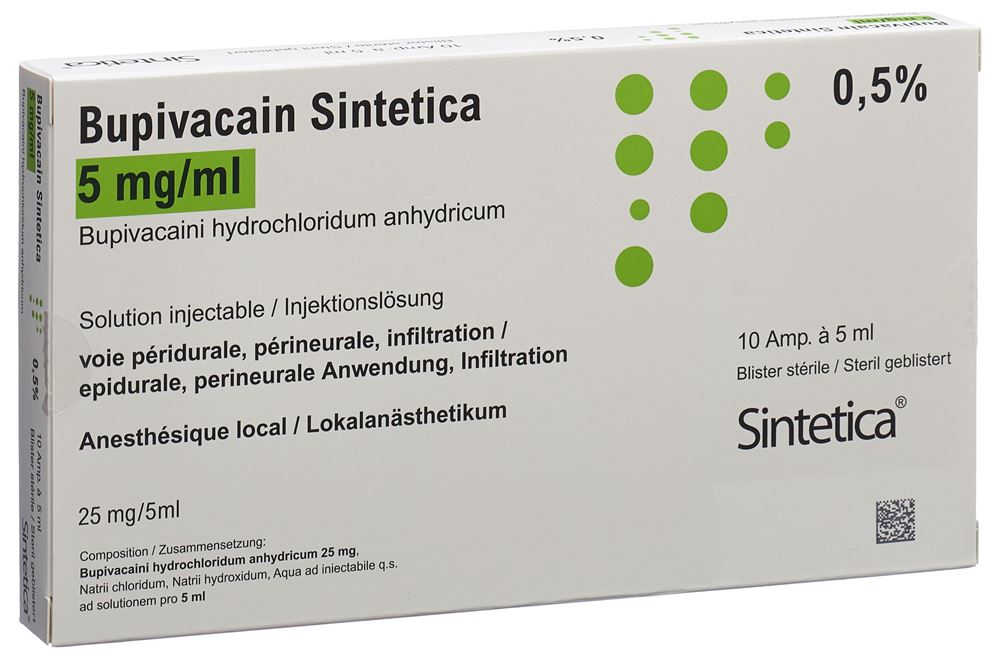 BUPIVACAINE Sintetica 25 mg/5ml, Hauptbild