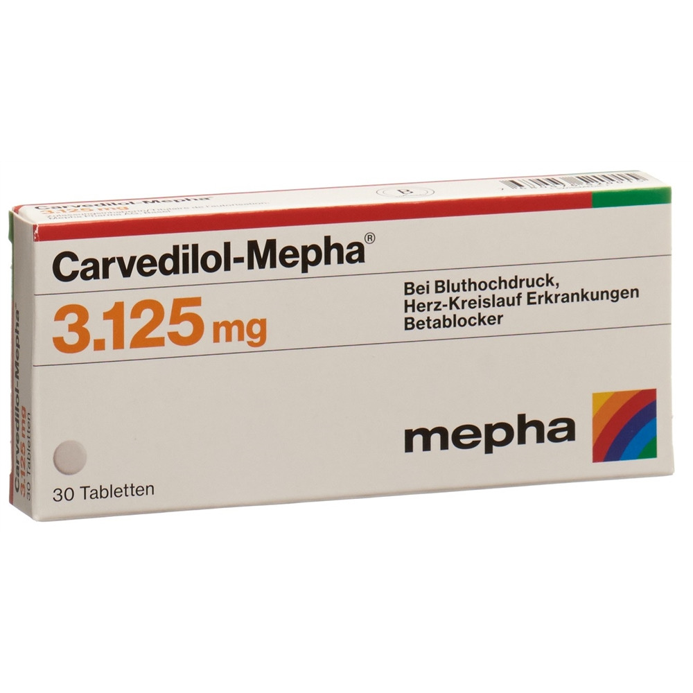 CARVEDILOL Mepha 3.125 mg, image principale