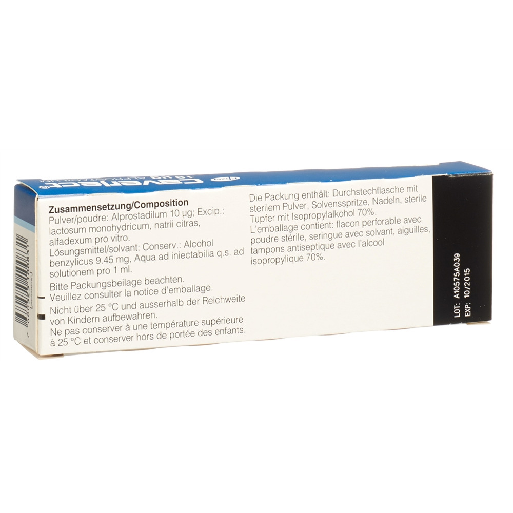 Caverject subst sèche 10 mcg avec seringue solvant flac 1 pce, image 2 sur 2