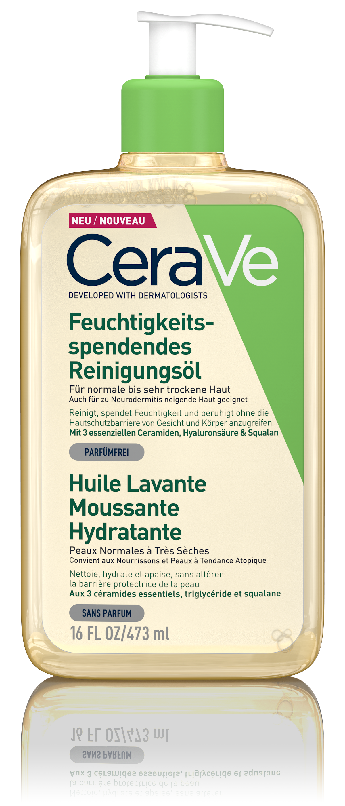 CERAVE Huile lavante hydratante moussante, image principale