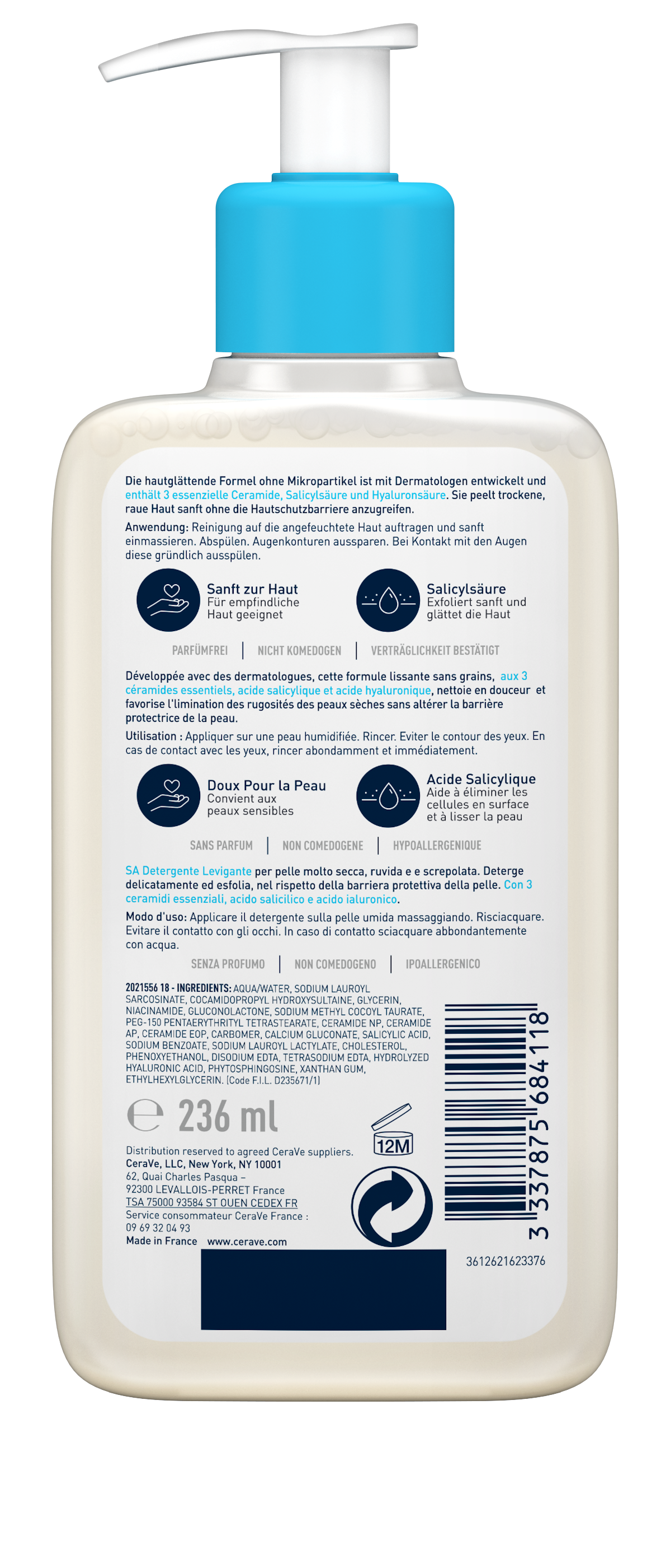 CERAVE SA Gel nettoyant Anti-rugosités, image 3 sur 5