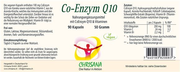 CHRISANA Co-Enzym Q10, image 2 sur 3