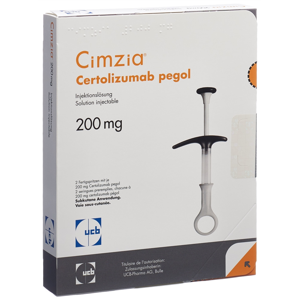 CIMZIA Inj Lös 200 mg/ml Fertspr 1 ml, Hauptbild