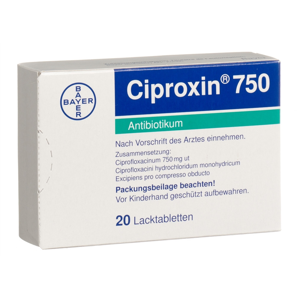 CIPROXINE Filmtabl 750 mg Blist 20 Stk, Hauptbild