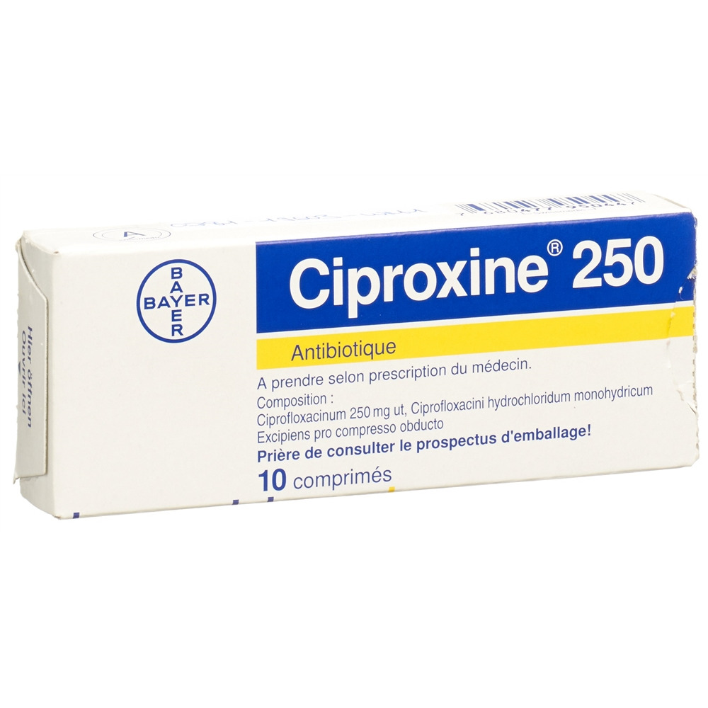 CIPROXINE cpr pell 250 mg blist 10 pce, image 2 sur 2