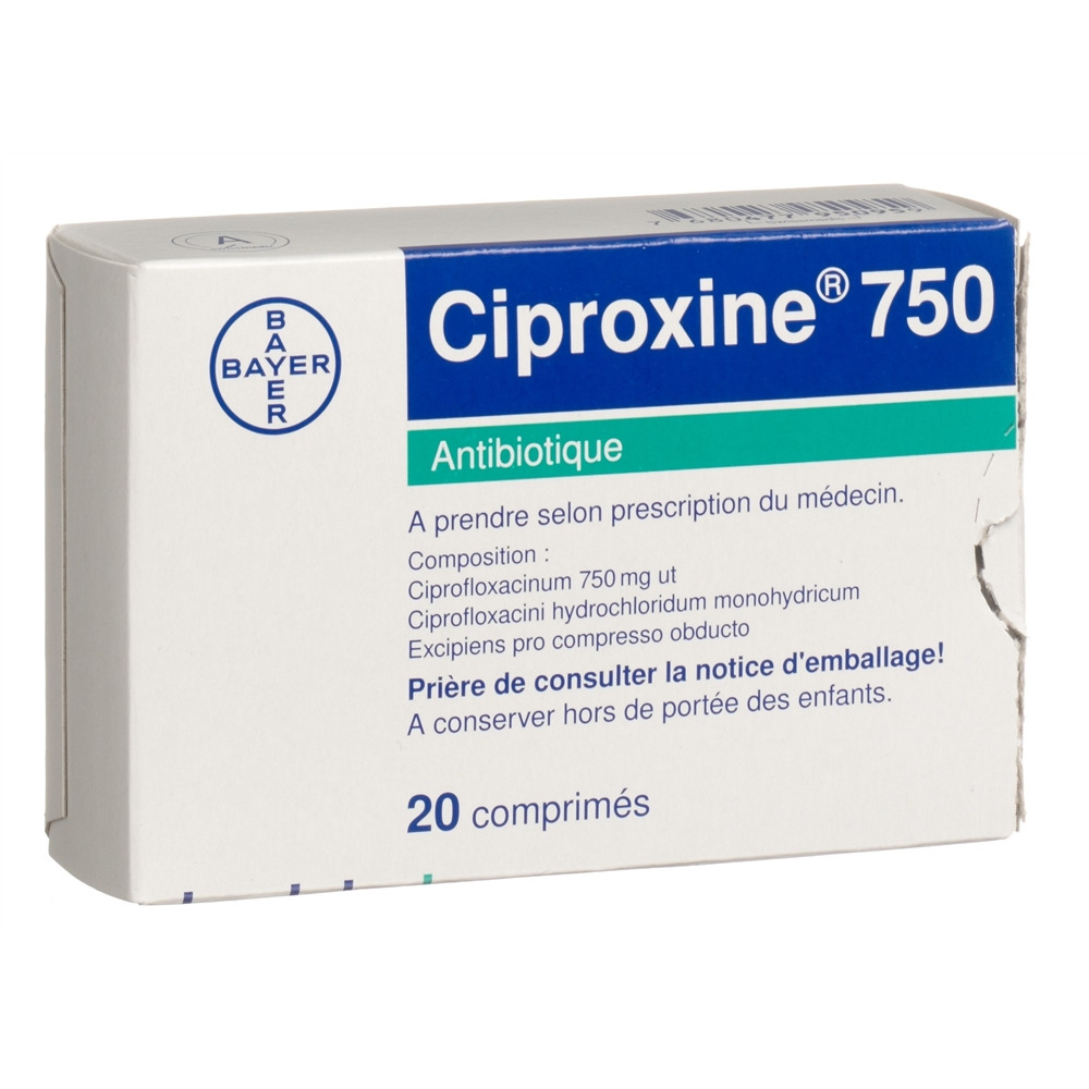 CIPROXINE cpr pell 750 mg blist 20 pce, image 2 sur 2