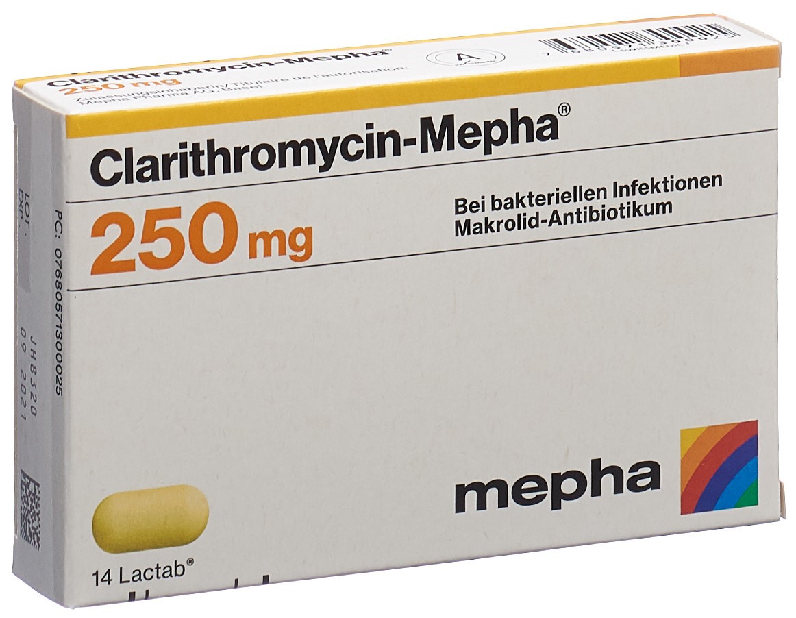 CLARITHROMYCINE Mepha 250 mg, Hauptbild CLARITHROMYCINE Mepha 250 mg, Hauptbild