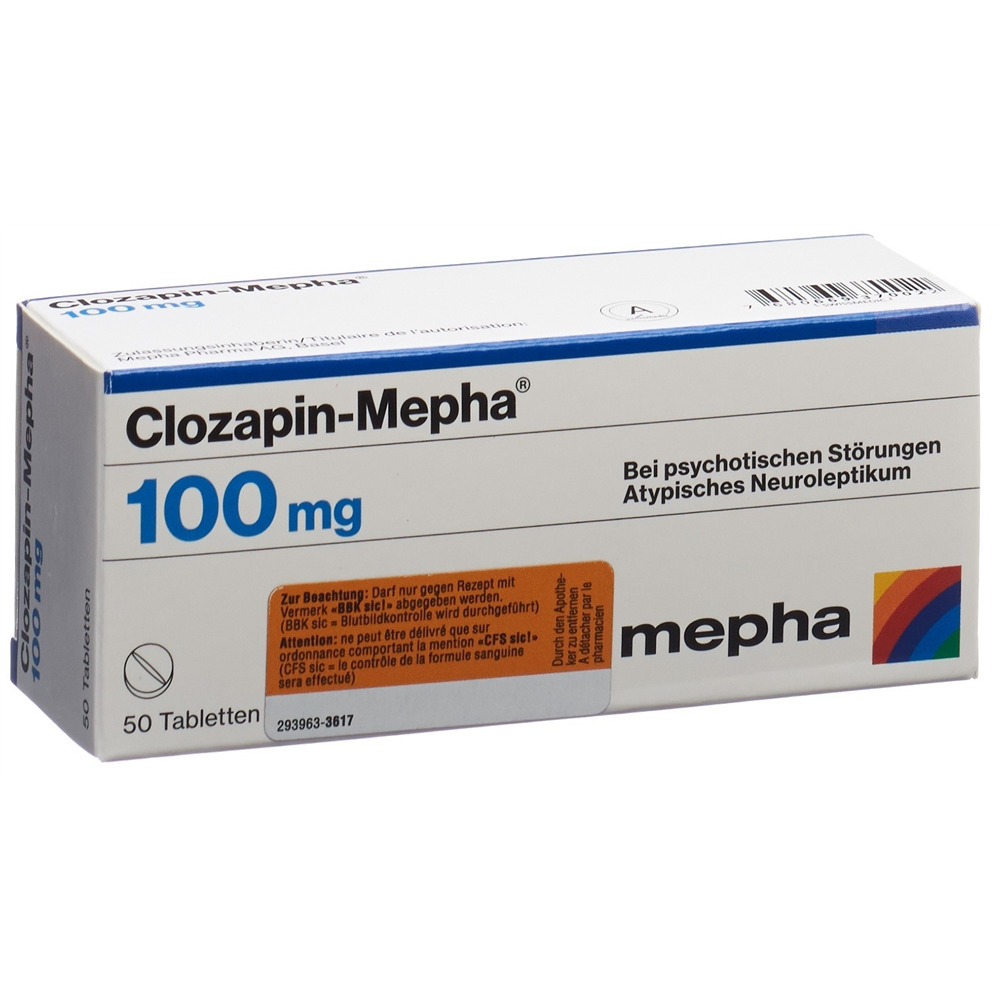 CLOZAPINE Mepha 100 mg, Hauptbild