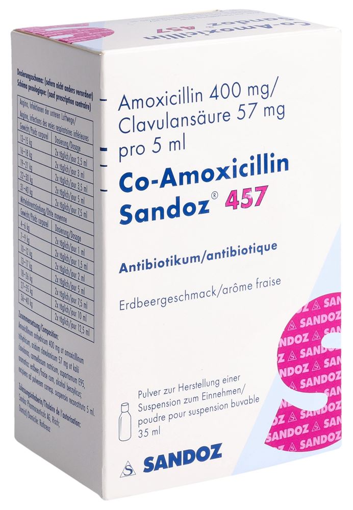 CO AMOXICILLINE Sandoz 457 mg, Hauptbild
