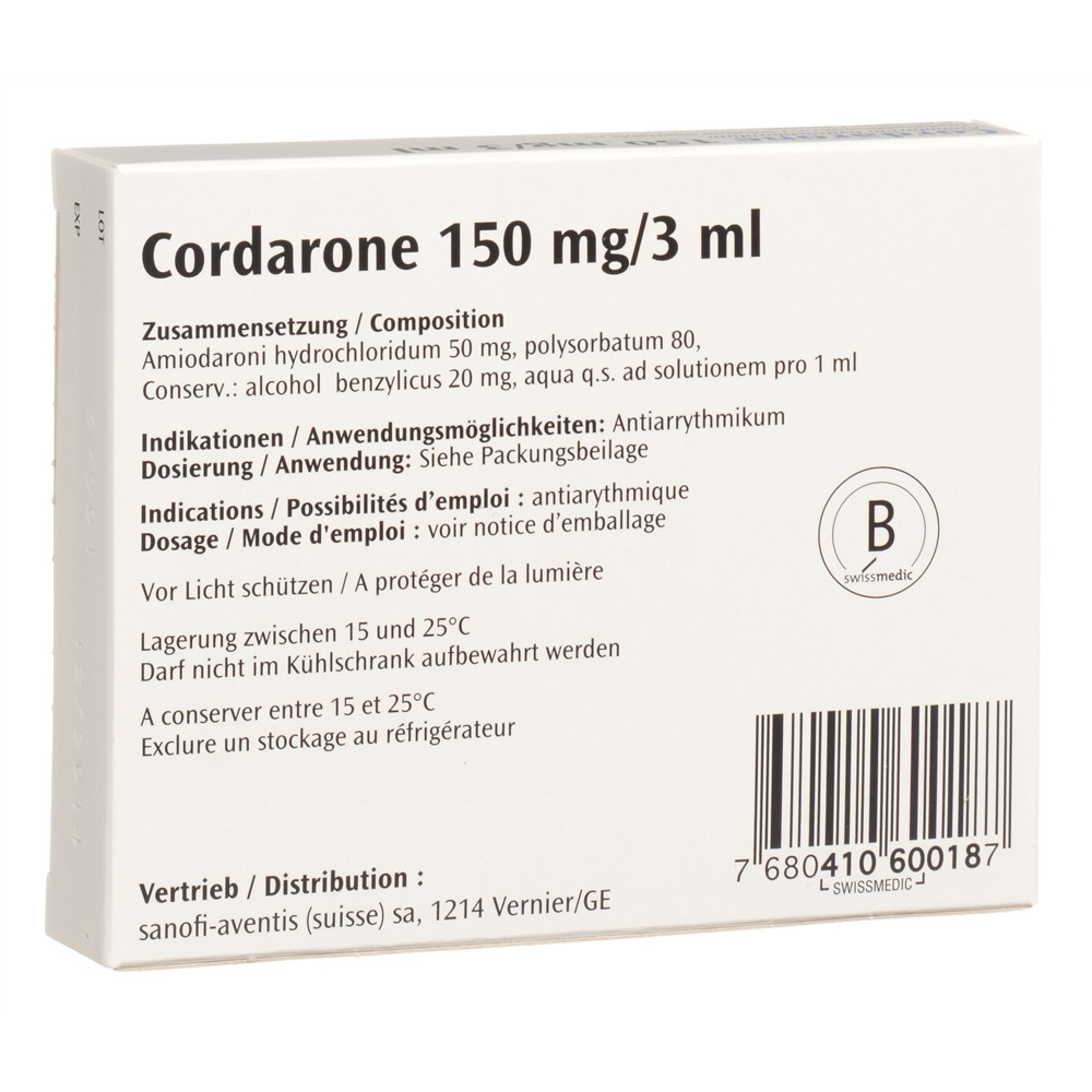 CORDARONE Inj Lös 150 mg/3ml Amp 3 ml, Bild 2 von 2