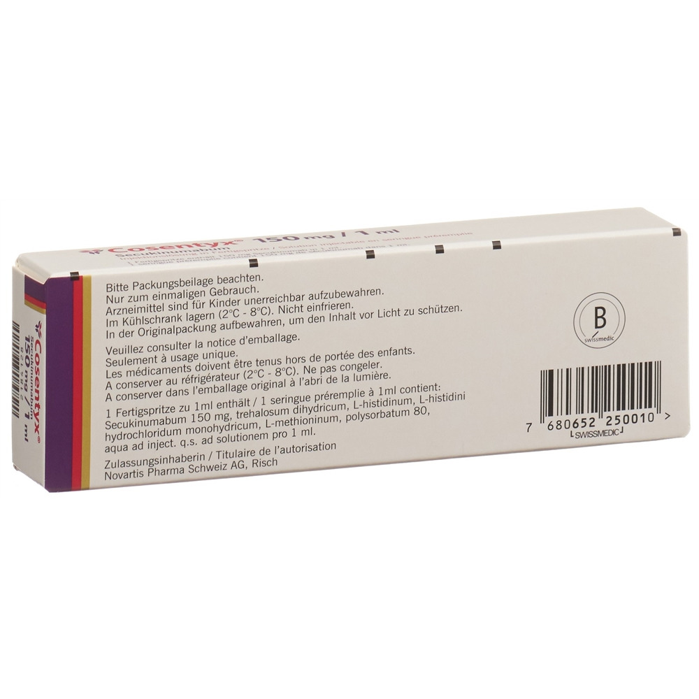 COSENTYX sol inj 150 mg/1ml ser pré 1 pce, image 2 sur 2