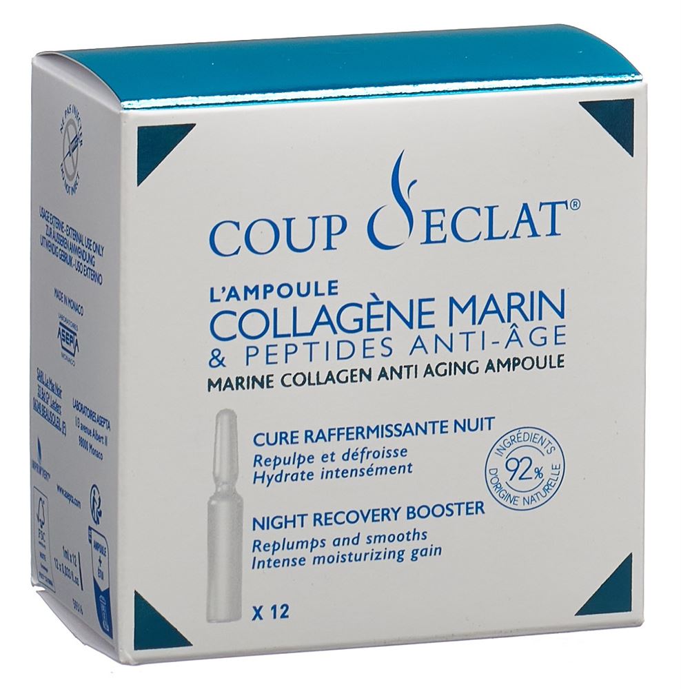 Coup d'Eclat Die Ampulle Meereskollagen und Anti-Aging-Peptide