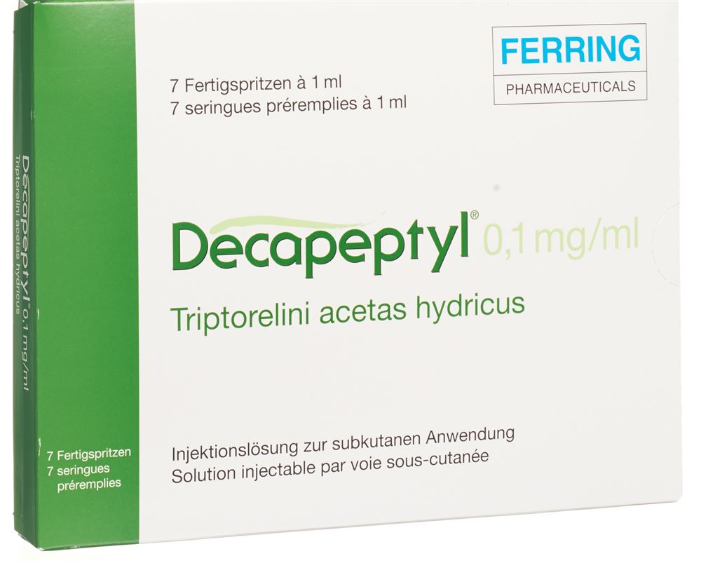 DECAPEPTYL Inj Lös 0.1 mg/ml Fertspr 7 Stk, Hauptbild
