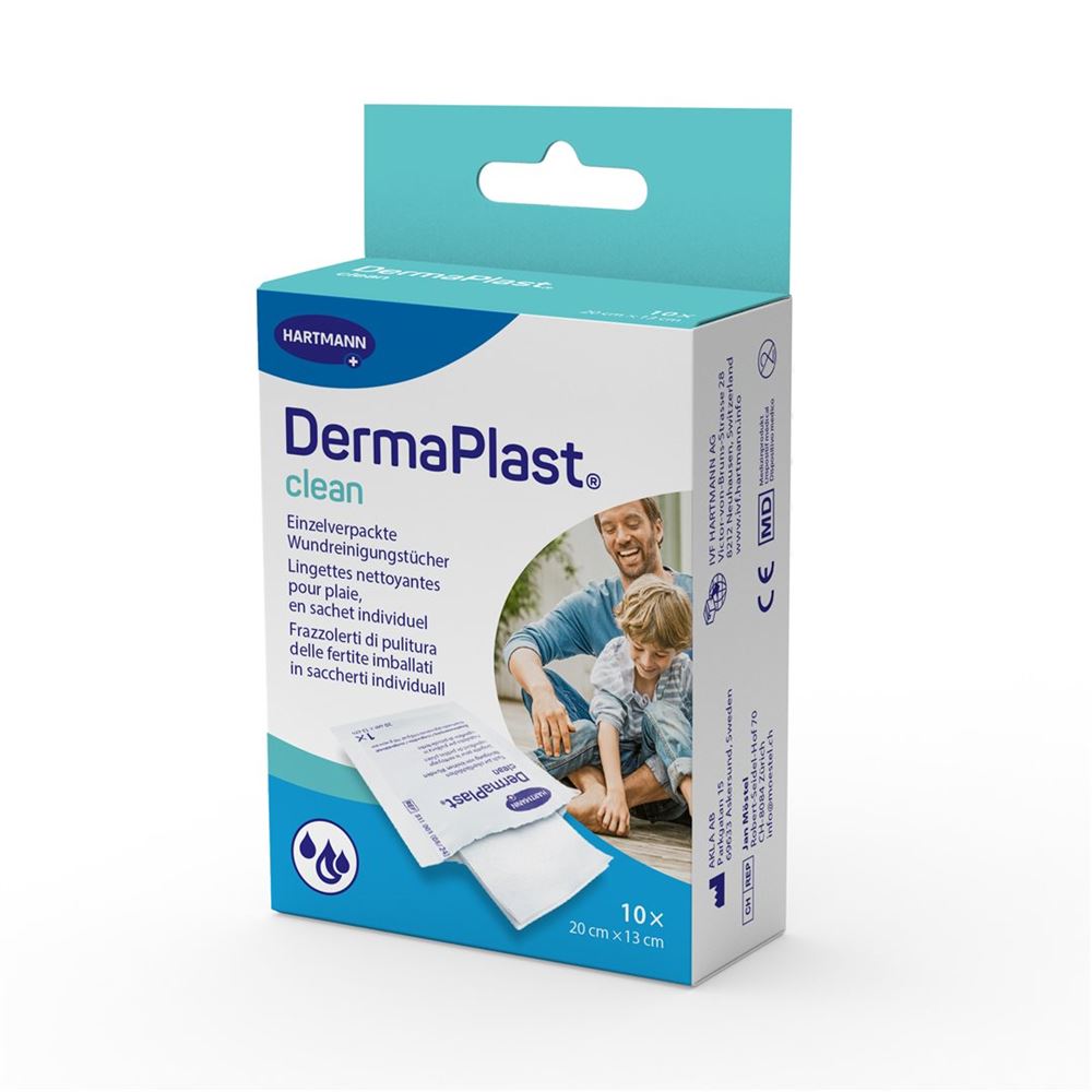 DERMAPLAST Clean lingettes nettoyantes pour plaies