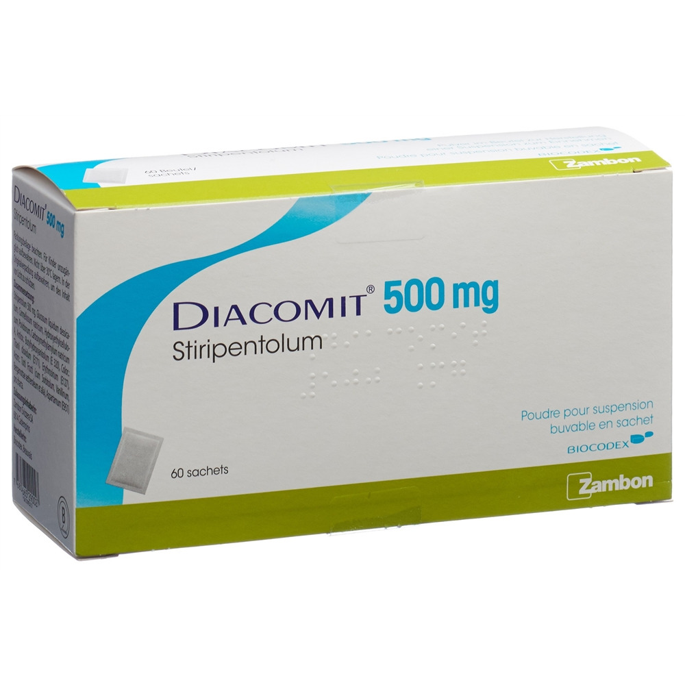 DIACOMIT pdr 500 mg pour suspension orale sach 60 pce, image 2 sur 2