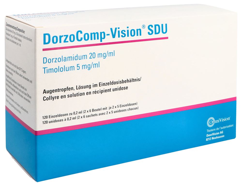 DorzoComp-Vision Gtt Opht SDU 20mg/ml, 5mg/ml Monodos 0.2 ml, Hauptbild