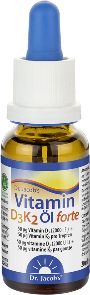 DR. JACOB'S Vitamin D3 K2 Öl forte 2000 IE