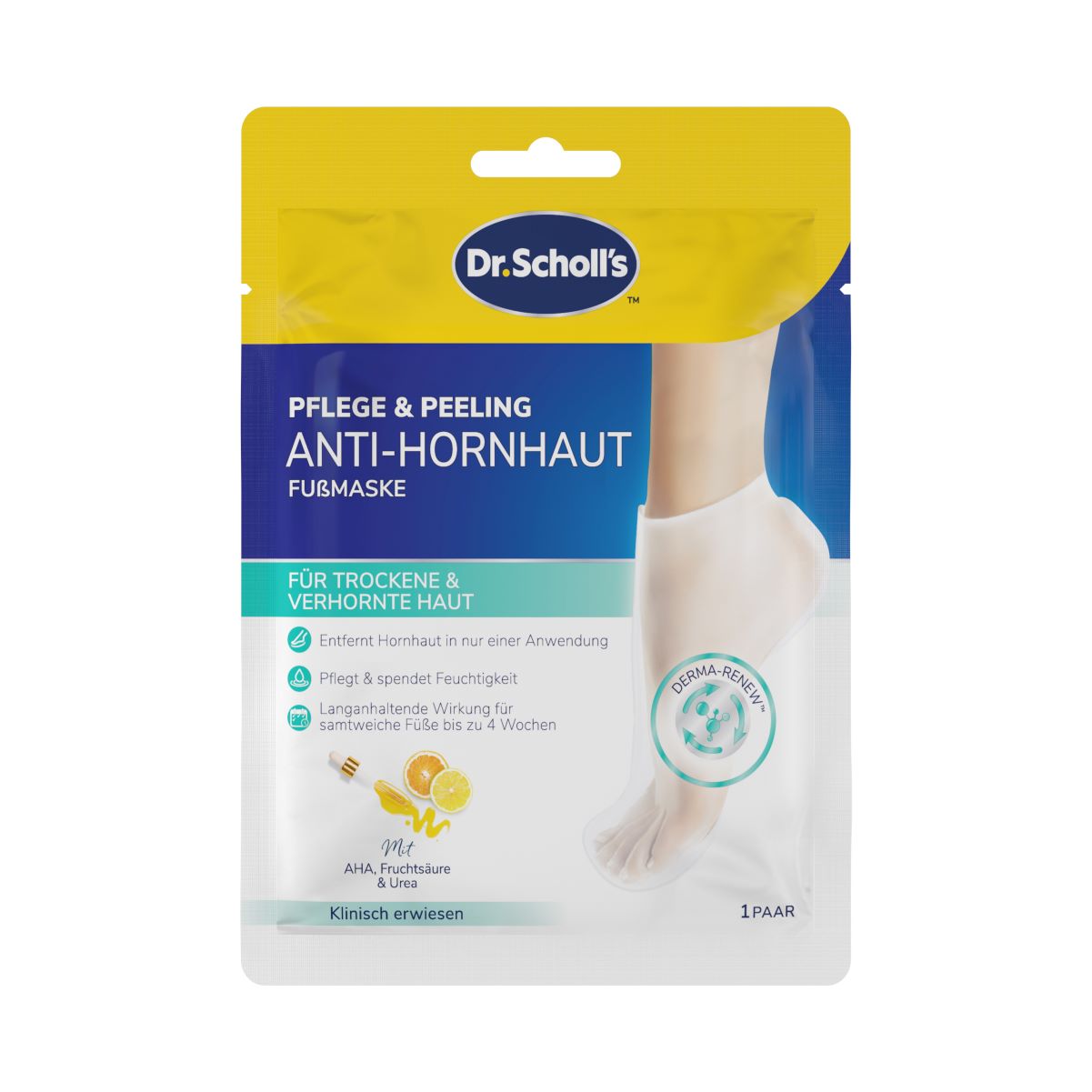 DR. SCHOLL'S masque exfoliant pour les pied, image principale