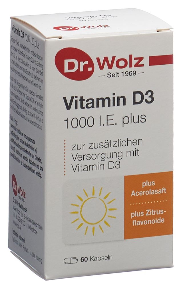 DR. WOLZ Vitamin D3 1000 I.E. plus, image principale