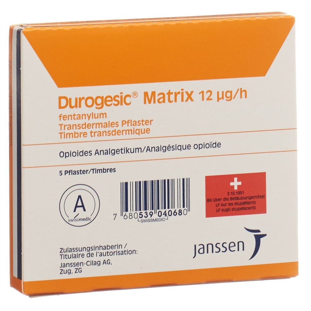 DUROGESIC patchs mat 12 mcg/h sach 5 pce, image 2 sur 2