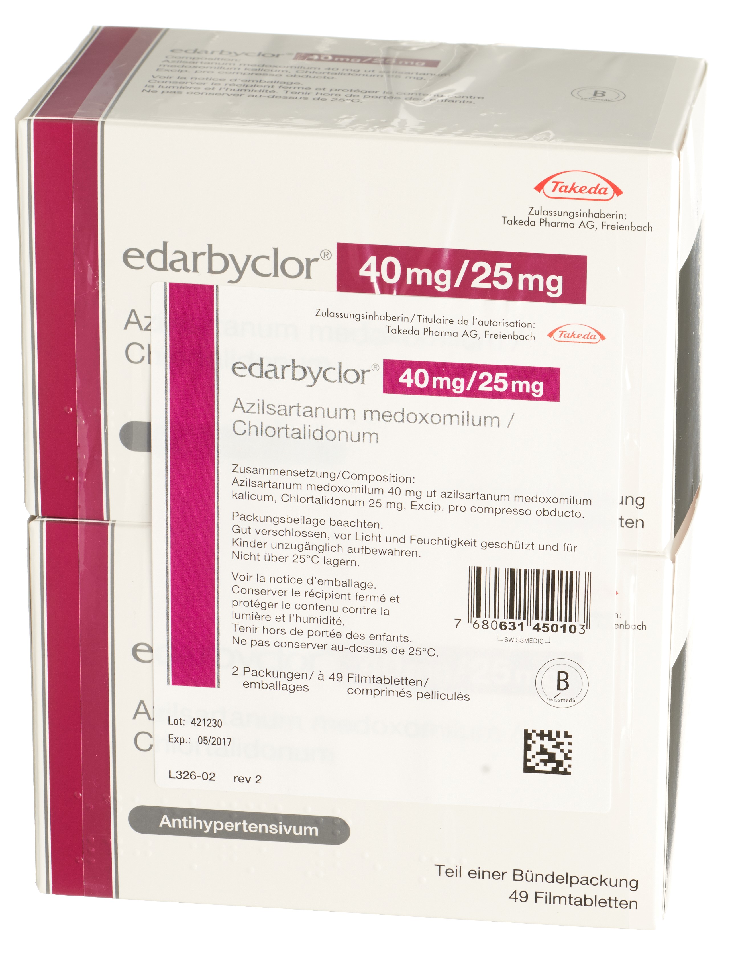 EDARBYCLOR cpr pell 40/25 mg blist 28 pce, image principale