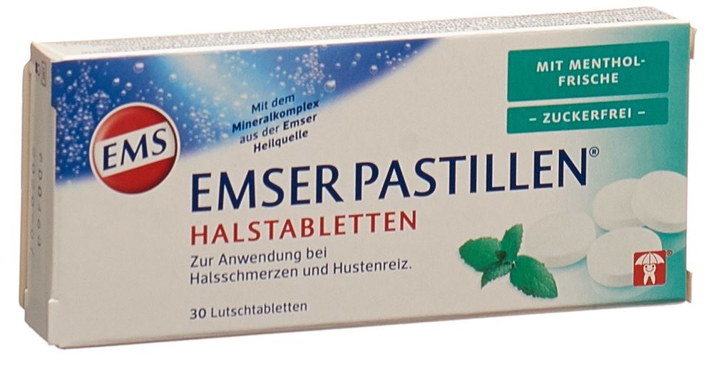 EMSER pastilles sans sucre  avec fraîcheur menthol blist 30 pce