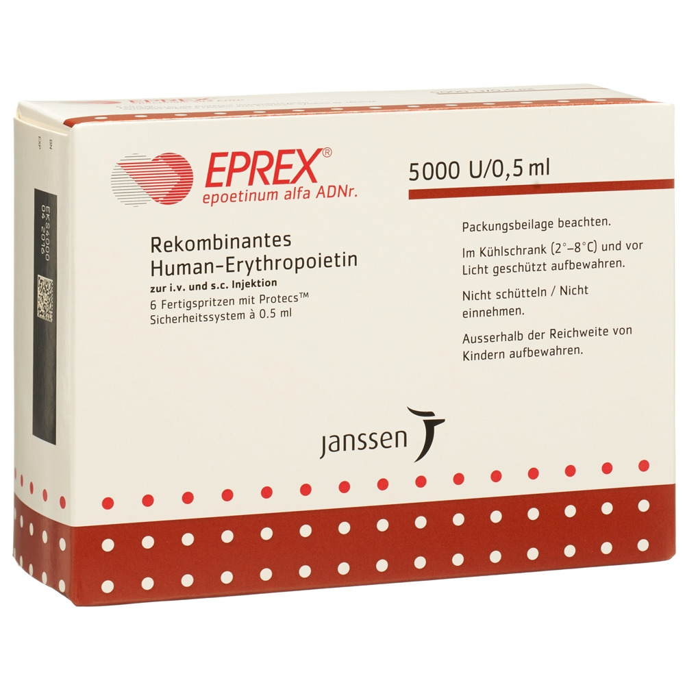 EPREX Inj Lös 5000 IE/0.5ml mit Sicherheitssystem (Protecs) Fertspr 0.5 ml, Hauptbild