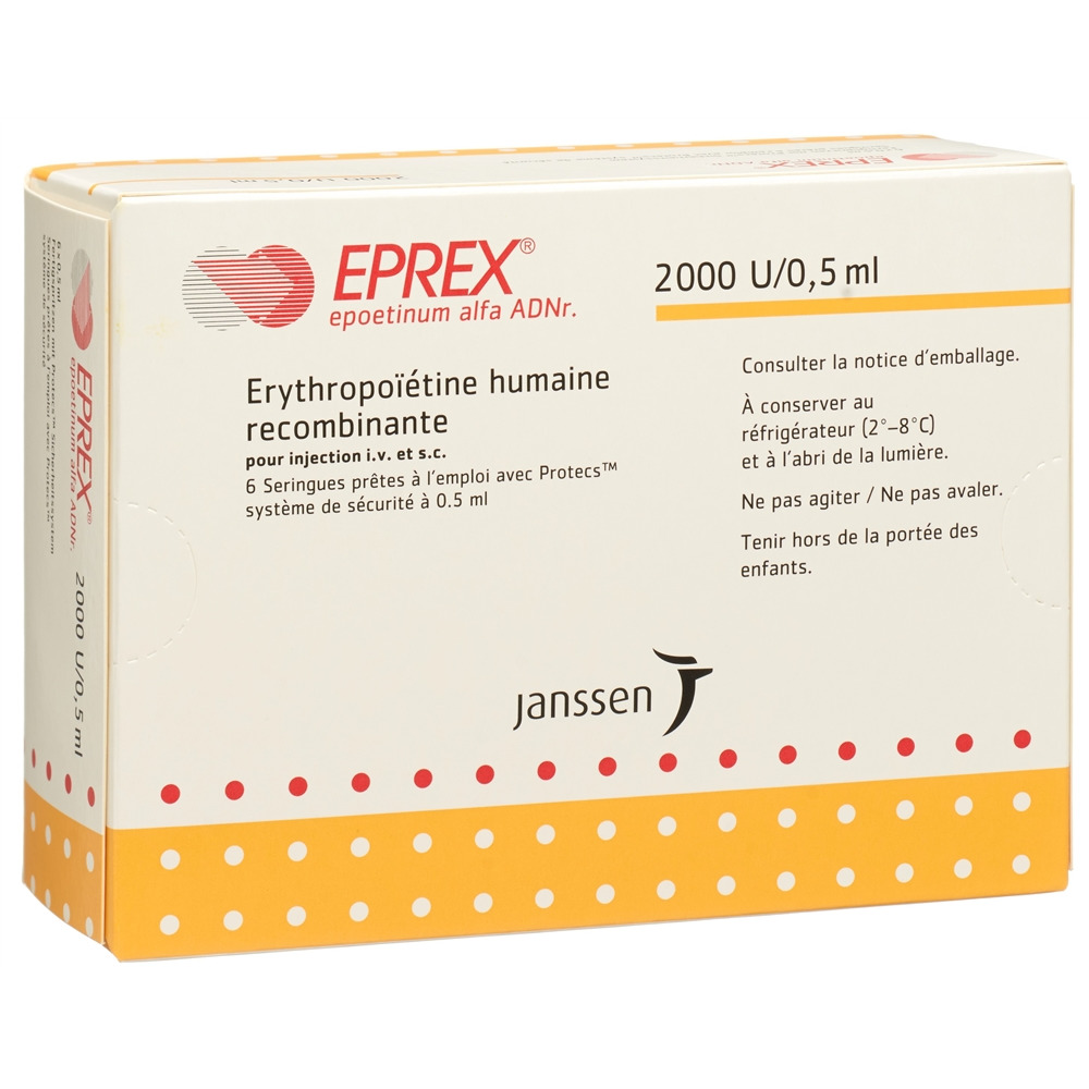 EPREX sol inj 2000 IE/0.5ml avec système de sécurité (Protecs) ser pré 0.5 ml, image 2 sur 2