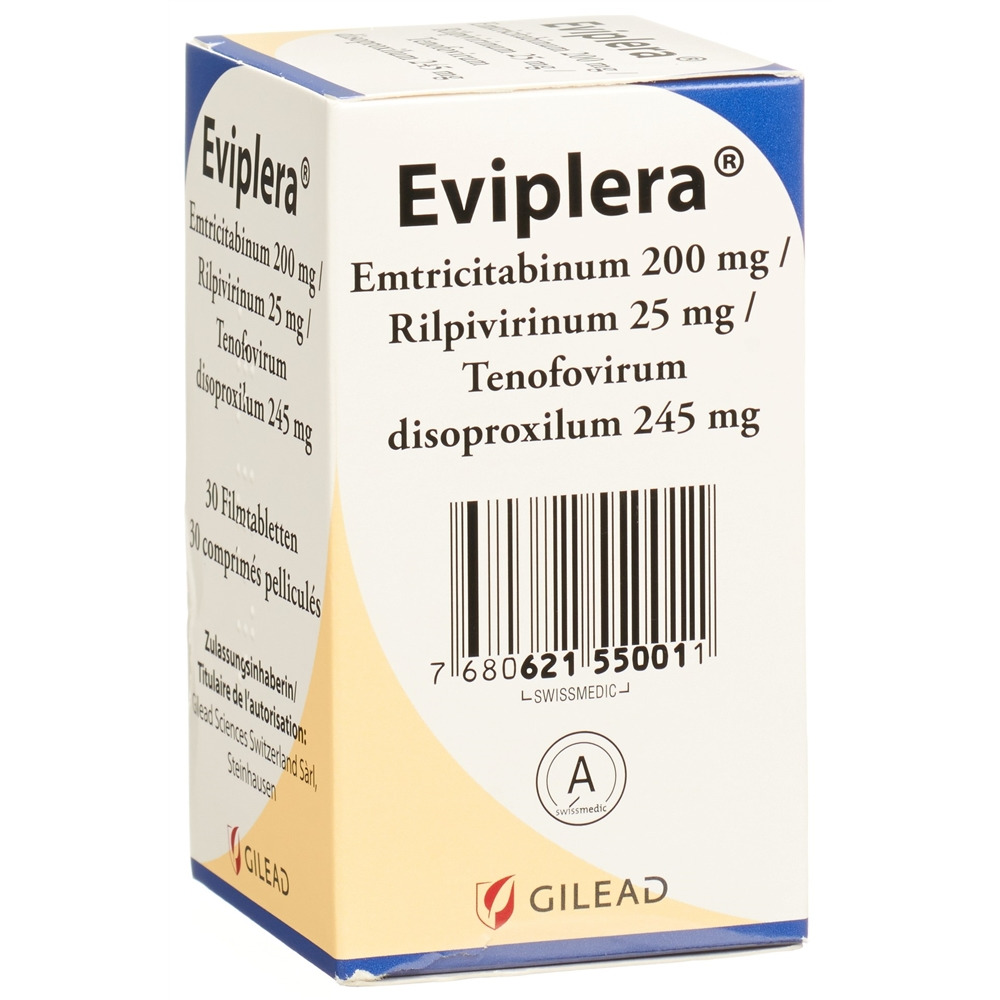 EVIPLERA cpr pell 200mg/25mg/245mg bte 30 pce, image 2 sur 2