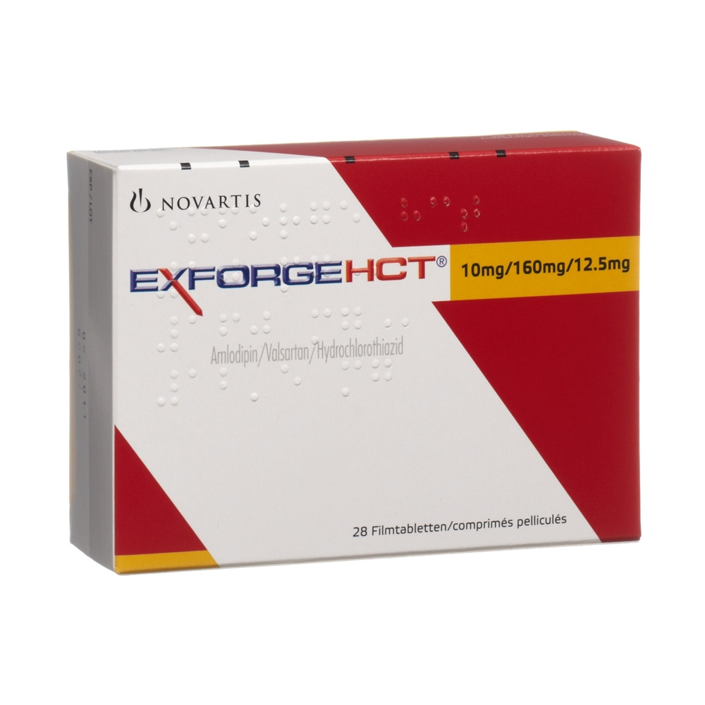 EXFORGE Filmtabl 10mg/160mg/12.5mg Blist 28 Stk, Hauptbild