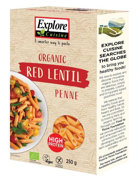 EXPLORE CUISINE Penne aus Roten Linsen