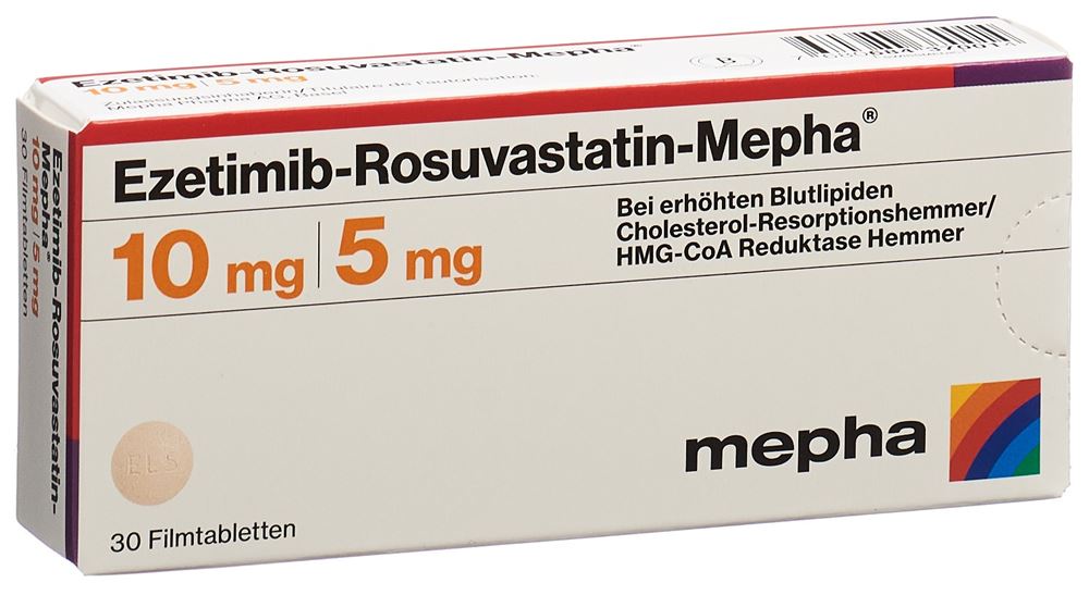 EZETIMIBE ROSUVASTATINE Mepha, Hauptbild EZETIMIBE ROSUVASTATINE Mepha, Hauptbild