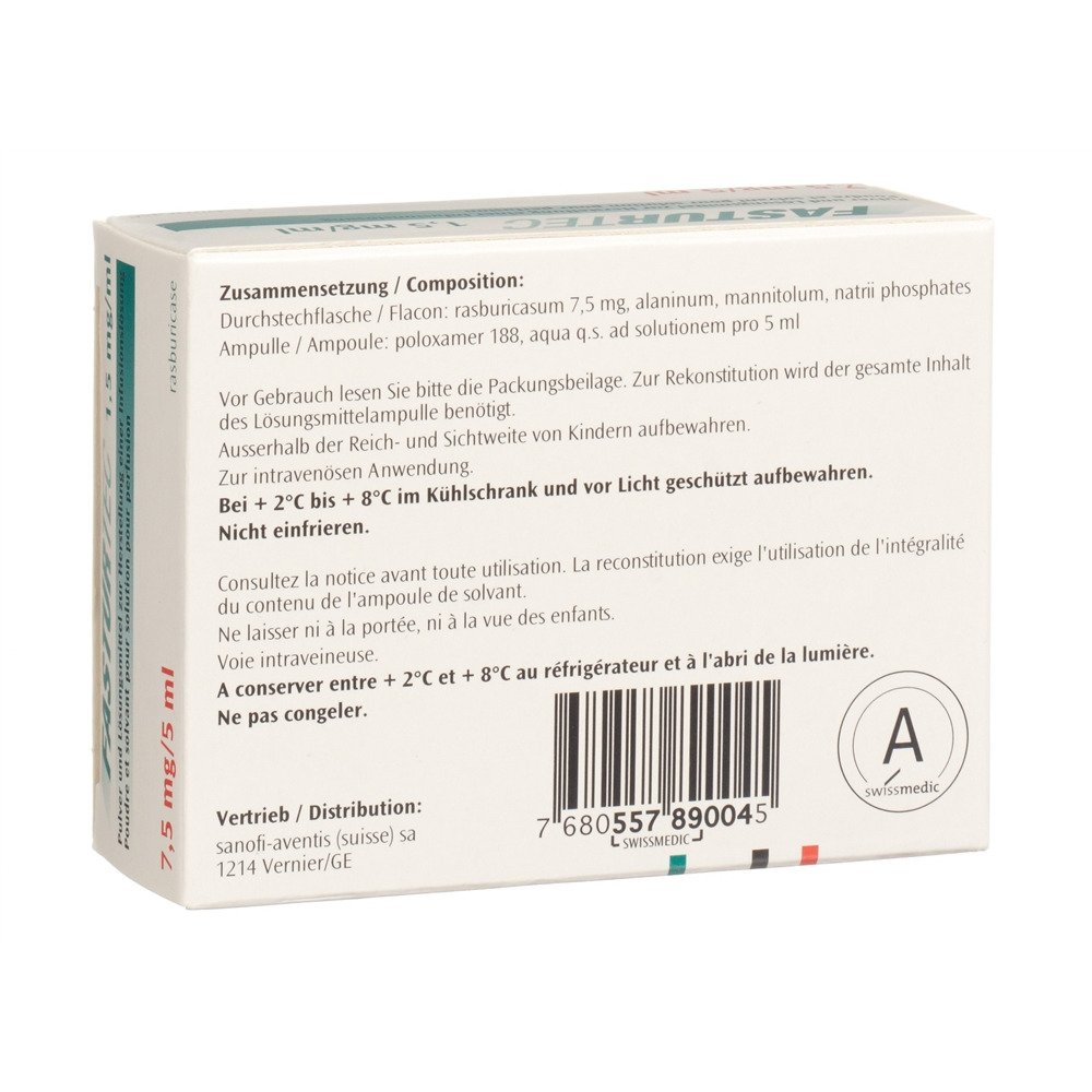 Fasturtec subst sèche 7.5 mg cum solvens flac 1 pce, image 2 sur 2