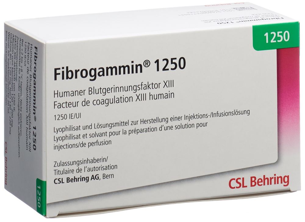 FIBROGAMMIN subst sèche 1250 IE cum solvant avec dispositif de transfer 1 pce, image principale