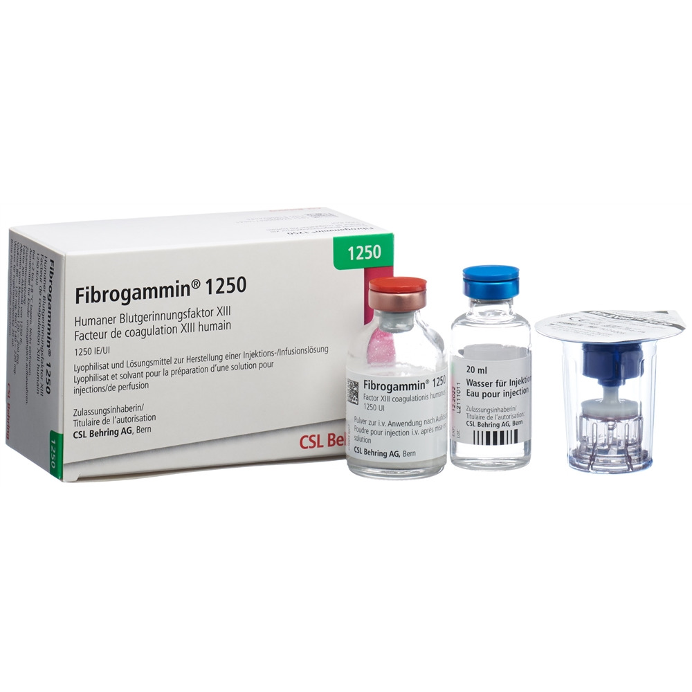 FIBROGAMMIN Trockensub 1250 IE cum Solvens mit Transfer Set 1 Stk