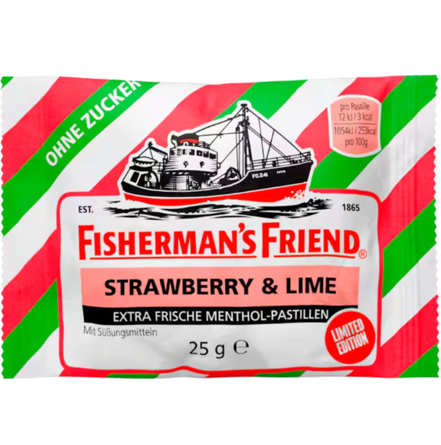 Fisherman's Friend pastilles strawberry & lime sans sucre sach 25 g
