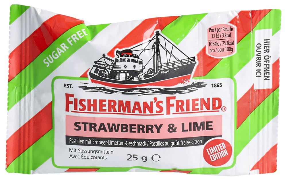 Fisherman's Friend pastilles strawberry & lime sans sucre sach 25 g, image principale