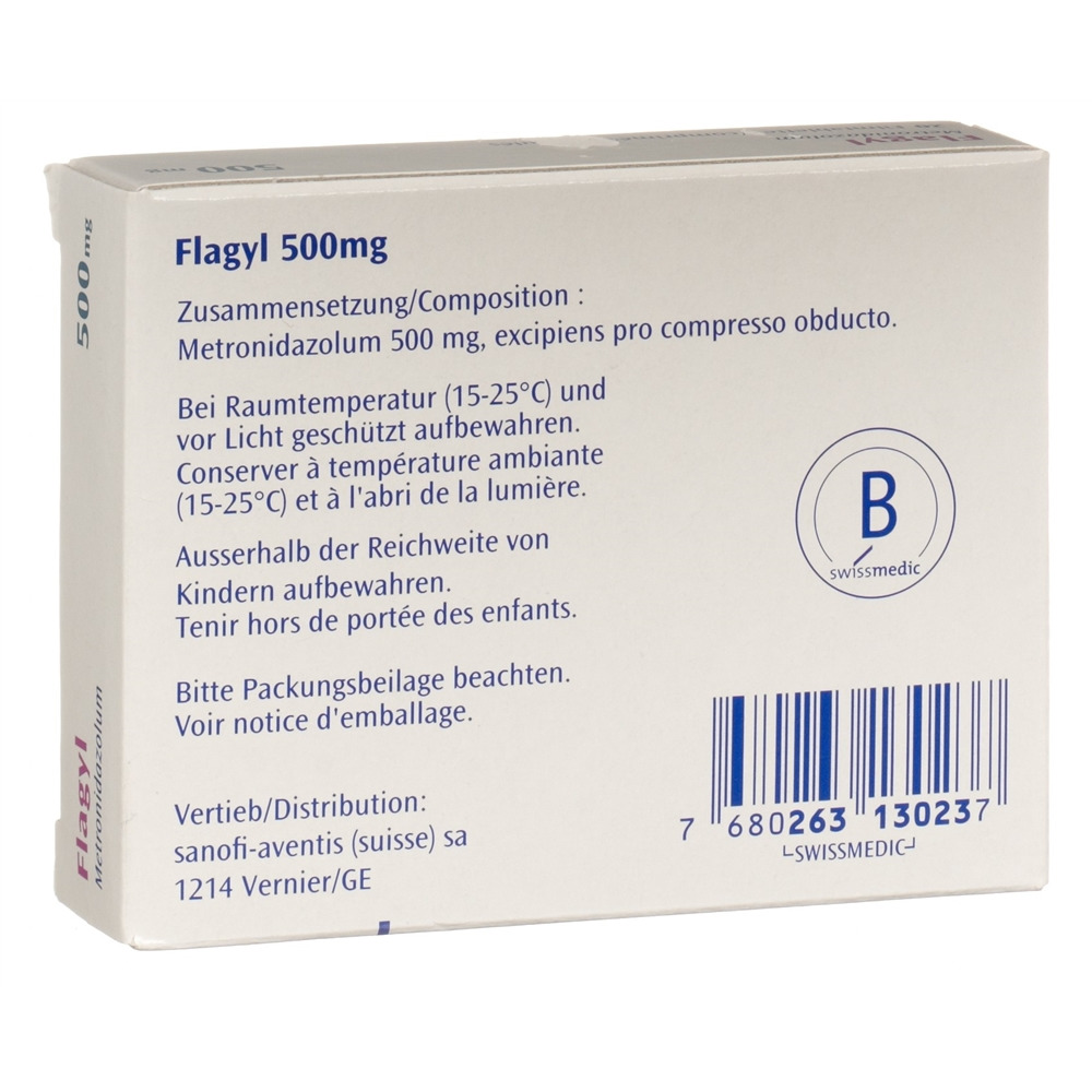 FLAGYL cpr pell 500 mg blist 20 pce, image 2 sur 2