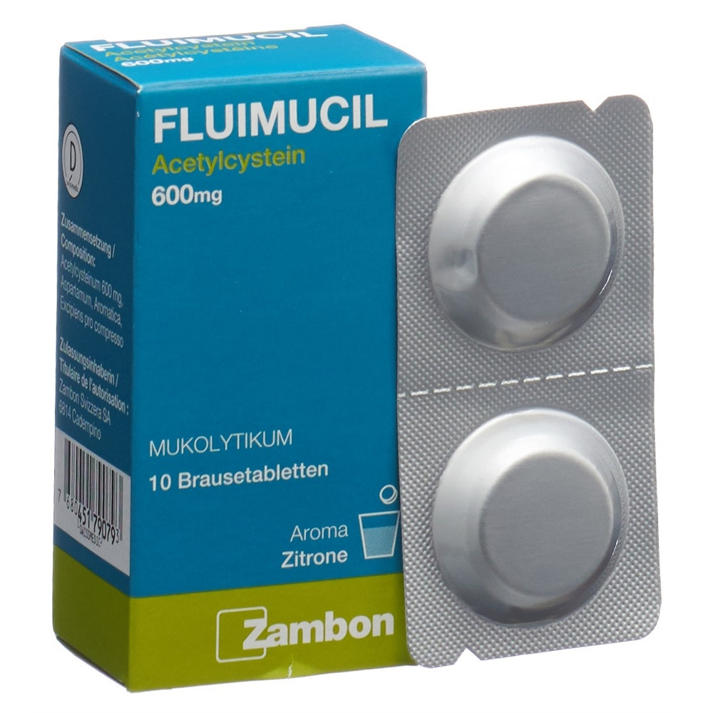 FLUIMUCIL cpr eff 600 mg adult citron blist 10 pce, image principale