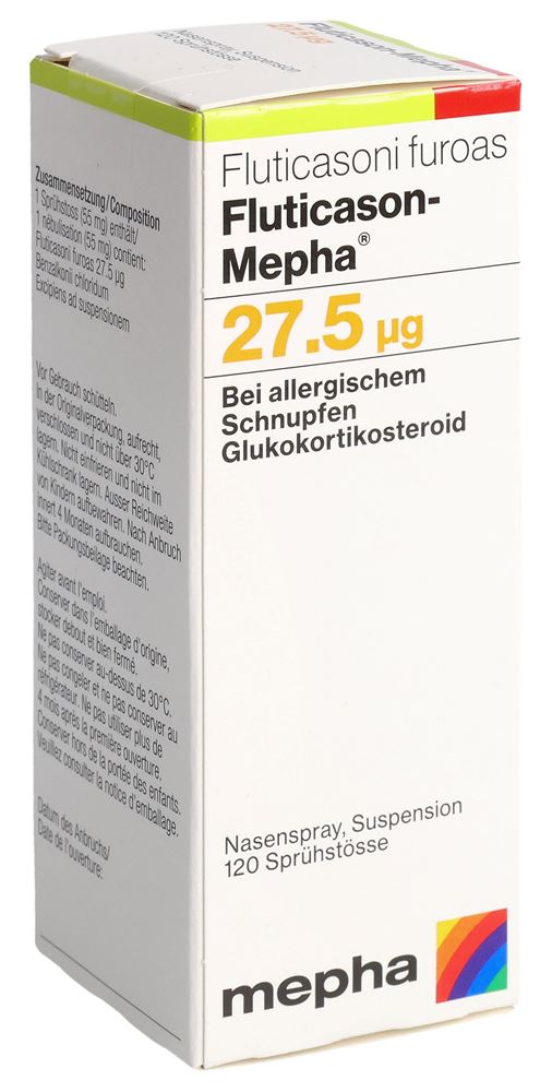 FLUTICASON Mepha 27.5 mcg/Dosis, Hauptbild FLUTICASON Mepha 27.5 mcg/Dosis, Hauptbild
