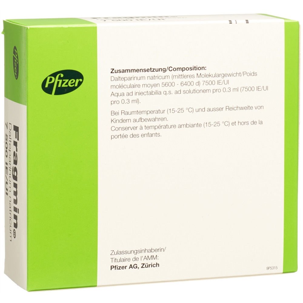 FRAGMIN Inj Lös 7500 IE/0.3ml Fertspr 0.3 ml, Bild 2 von 2