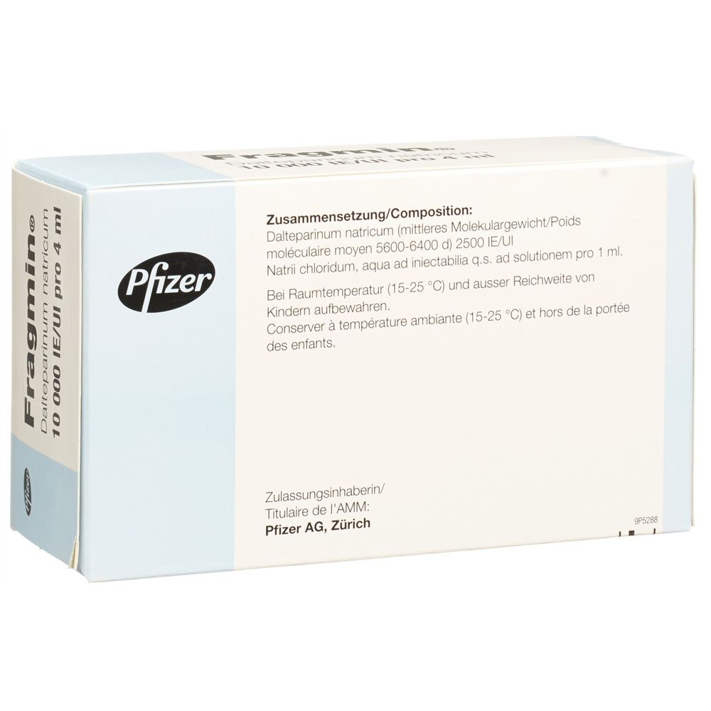 FRAGMIN sol inj 10000 IE/4ml flac 4 ml, image 2 sur 2