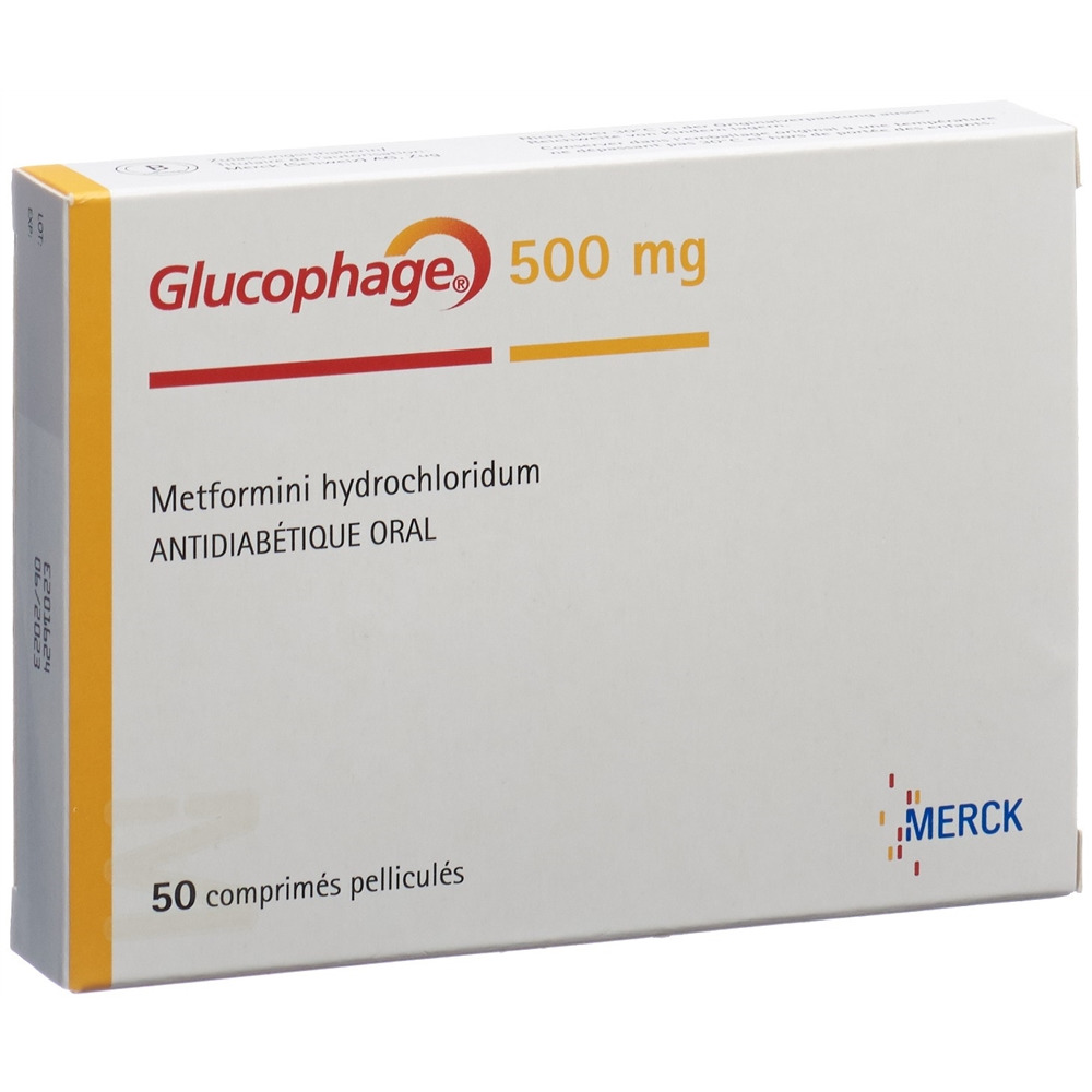 GLUCOPHAGE cpr pell 500 mg blist 50 pce, image 2 sur 2